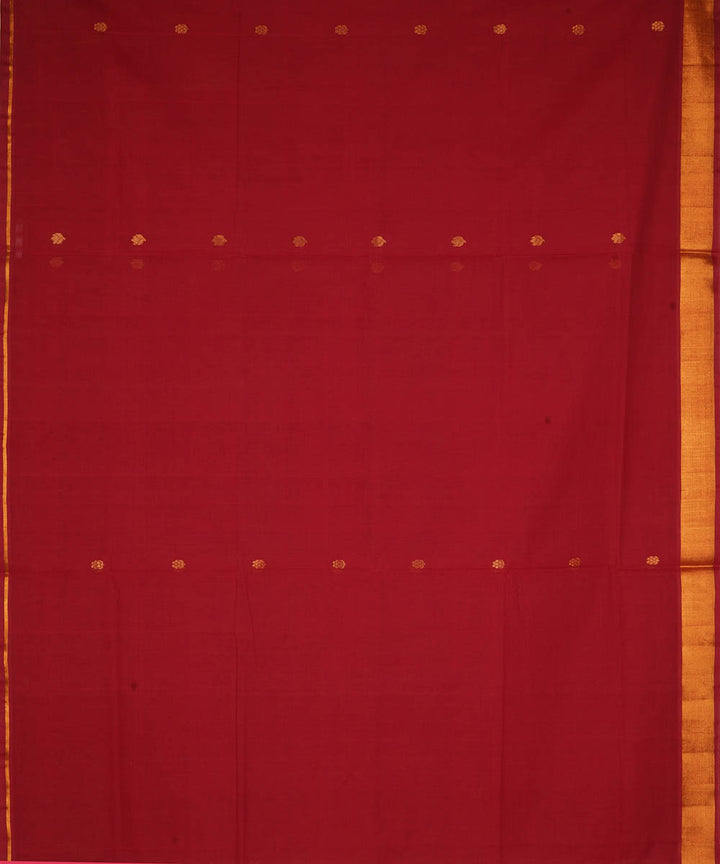 Maroon cotton handwoven venkatagiri saree