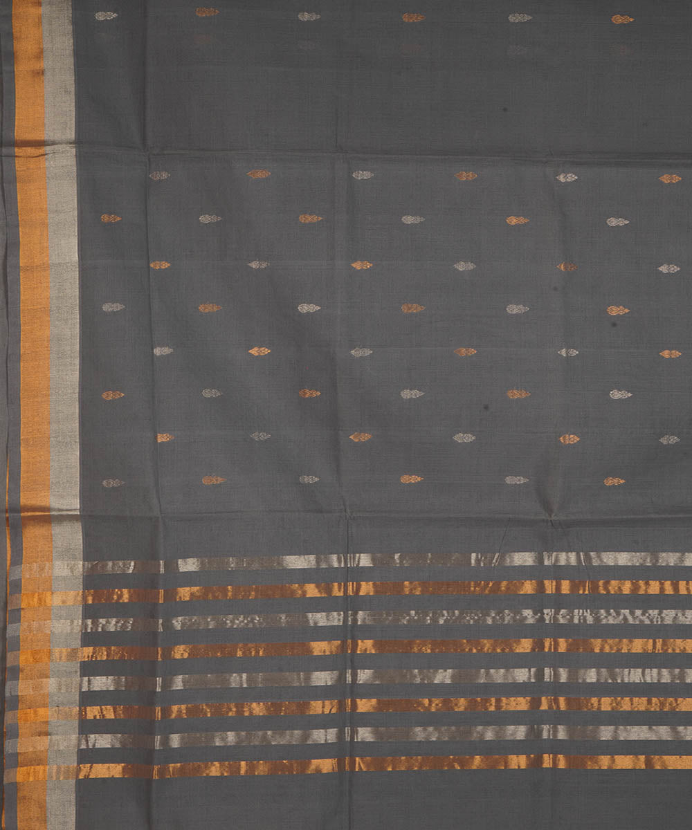 Grey cotton handwoven venkatagiri saree