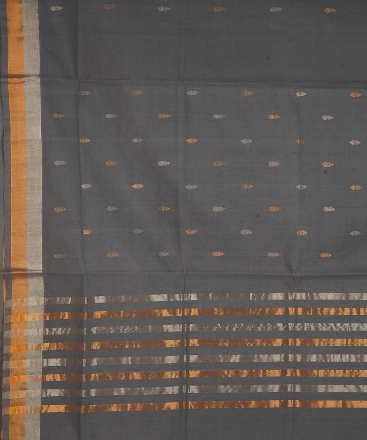Grey cotton handwoven venkatagiri saree