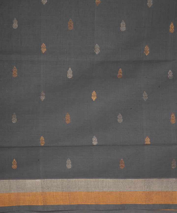 Grey cotton handwoven venkatagiri saree