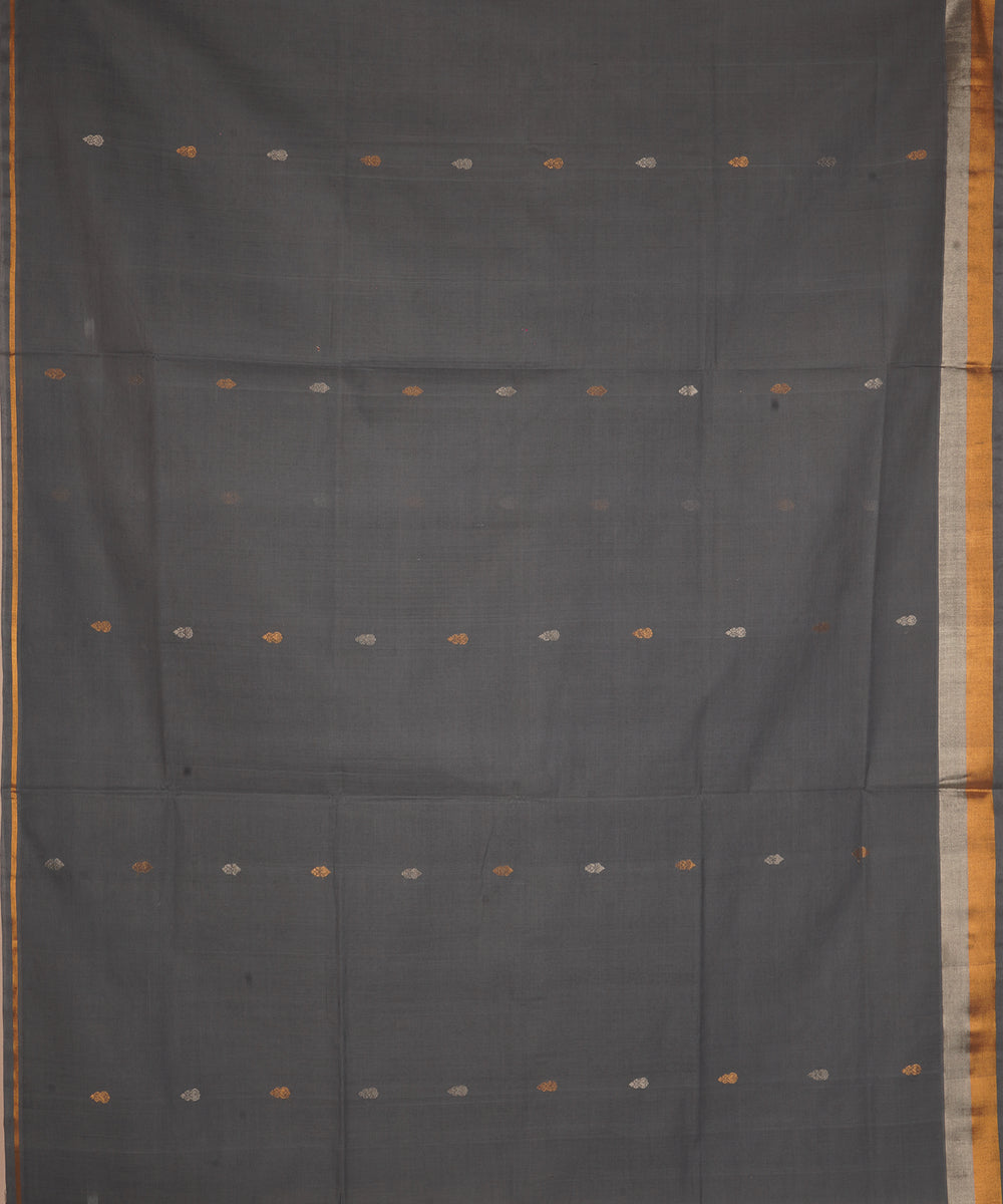 Grey cotton handwoven venkatagiri saree