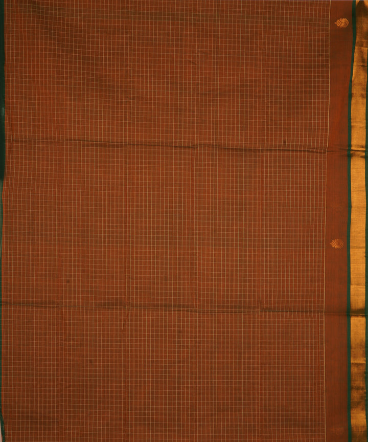 Brown cotton handwoven venkatagiri saree