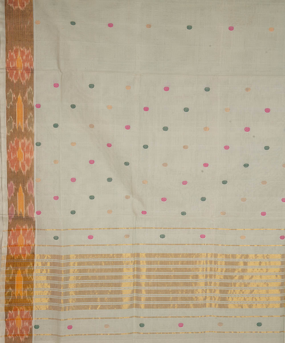 Off white cotton handloom venkatagiri saree