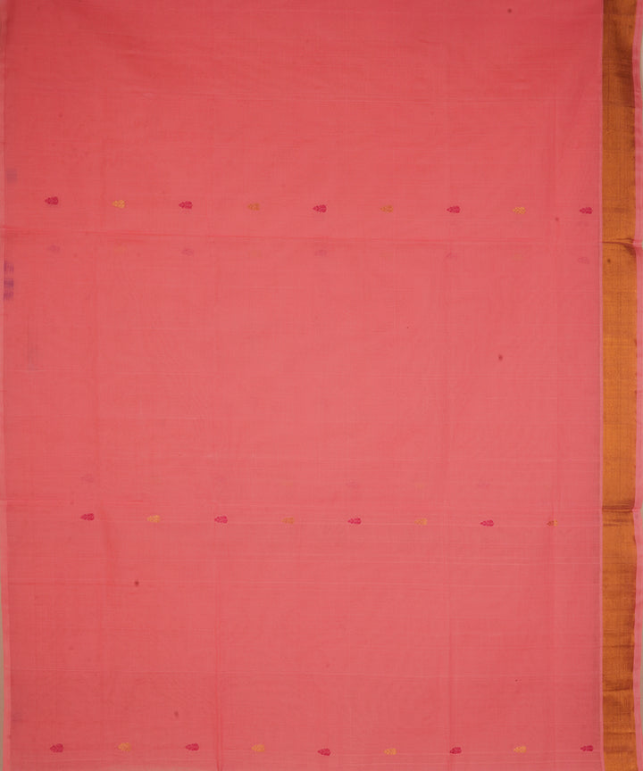 Light peach cotton handwoven venkatagiri saree