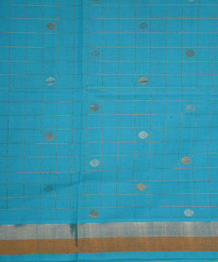 Sky blue cotton handwoven venkatagiri saree