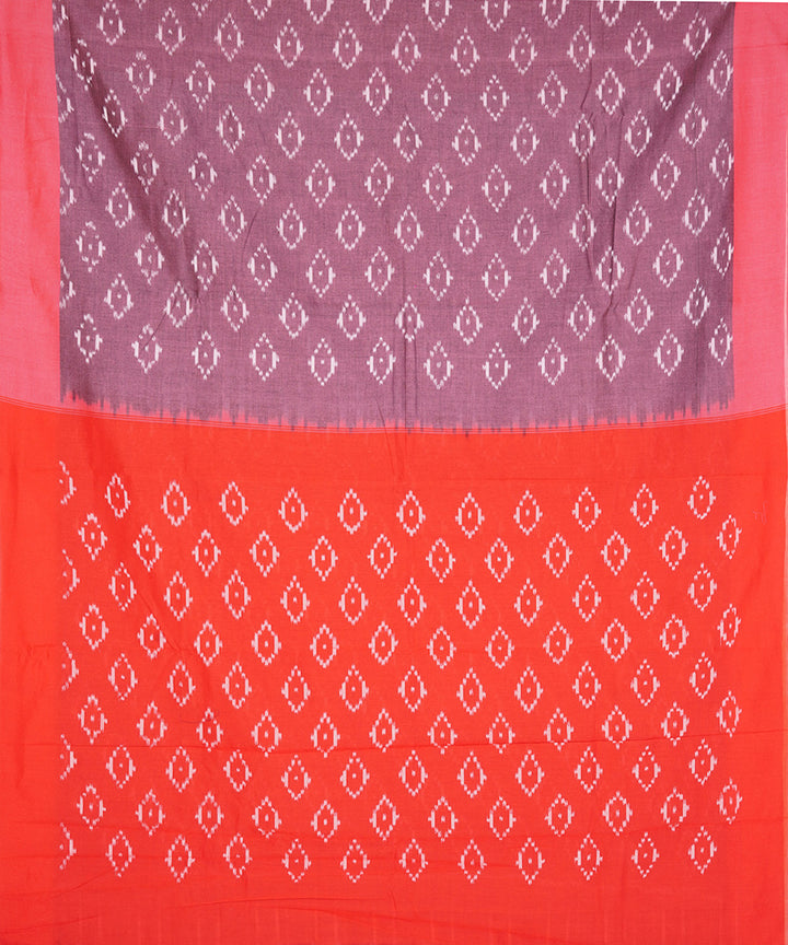 Mauve handwoven cotton pochampally ikat saree