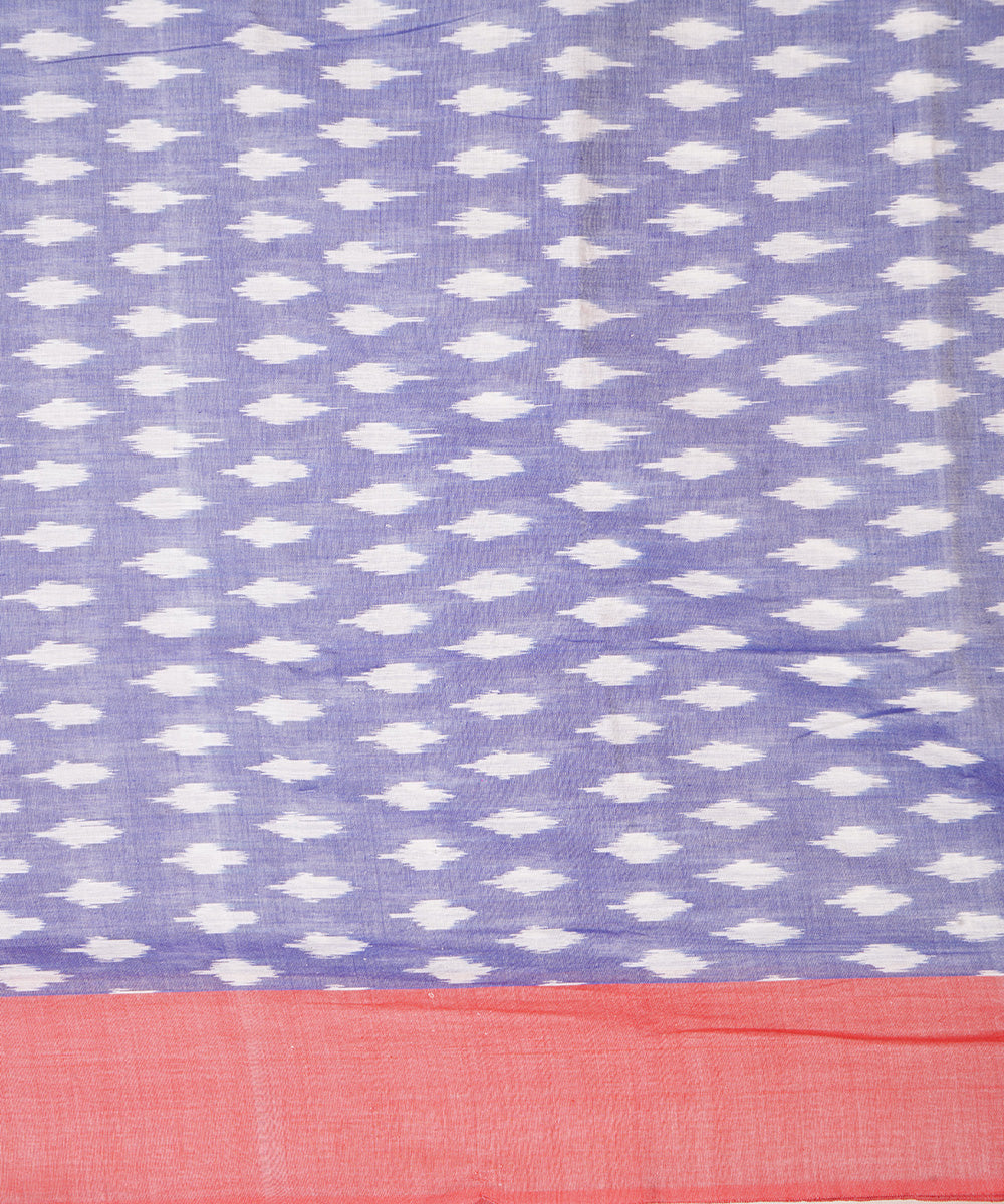 Blue handwoven cotton pochampally ikat saree