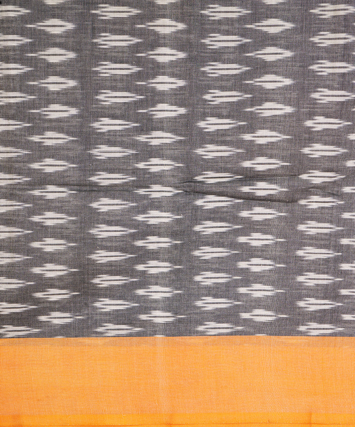 Grey handwoven cotton pochampally ikat saree