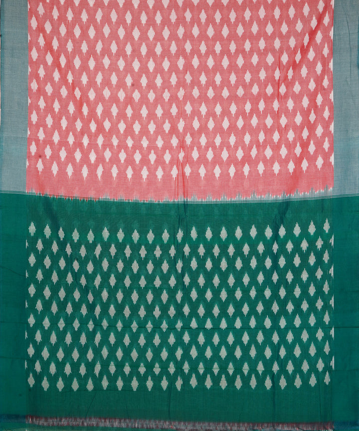 Pink handwoven cotton pochampally ikat saree