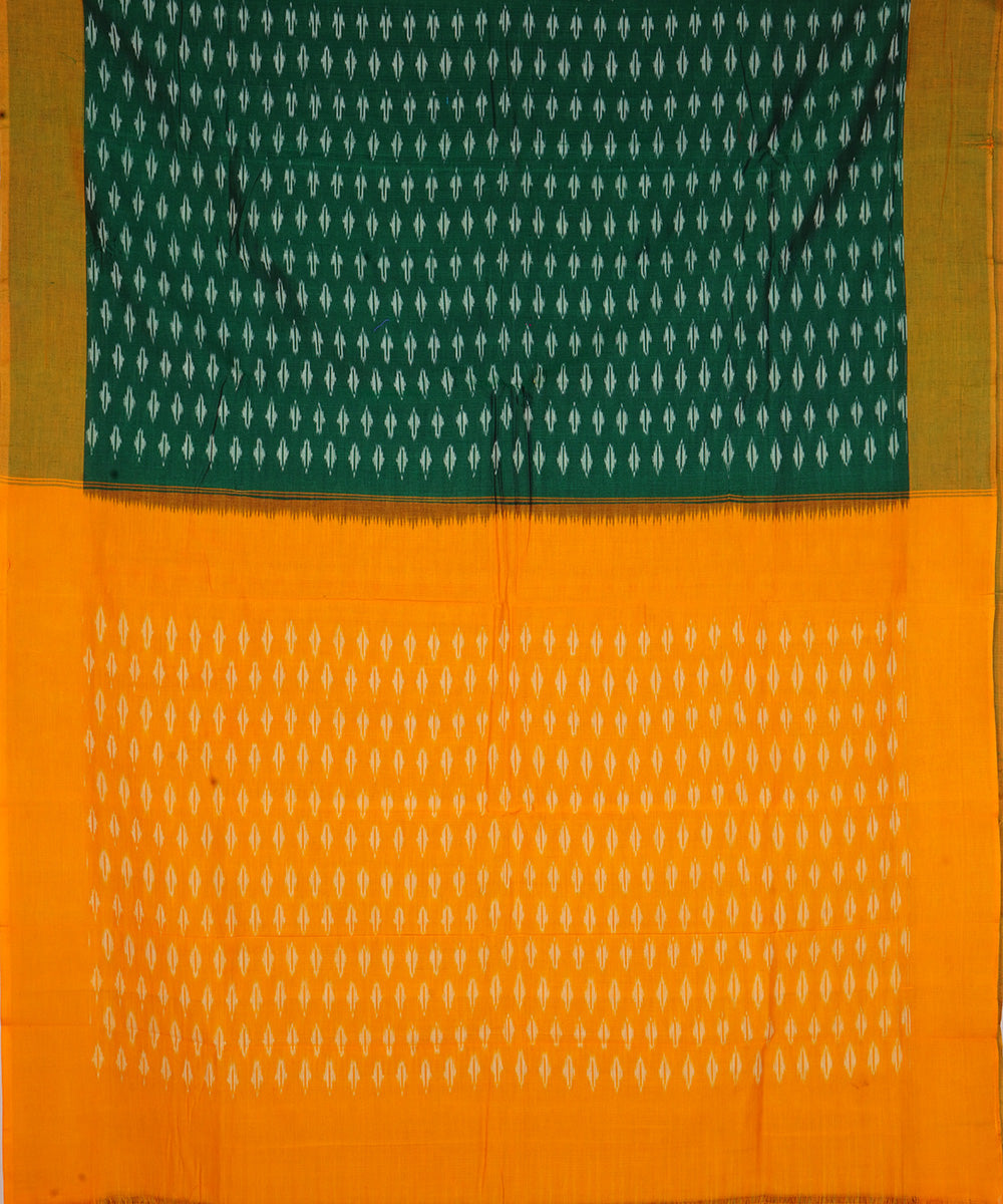 Green hand woven cotton pochampally ikat saree