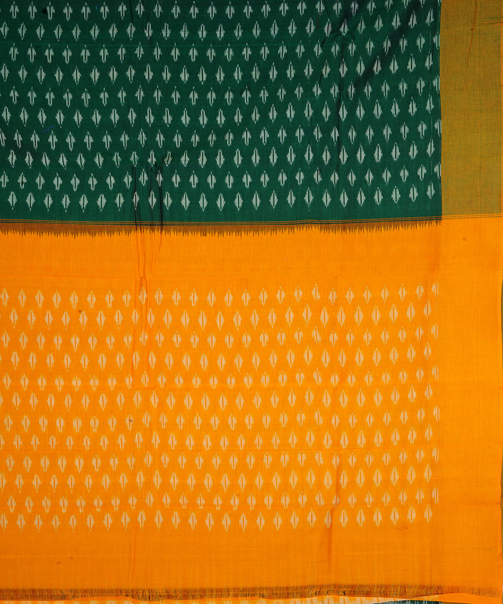 Green hand woven cotton pochampally ikat saree