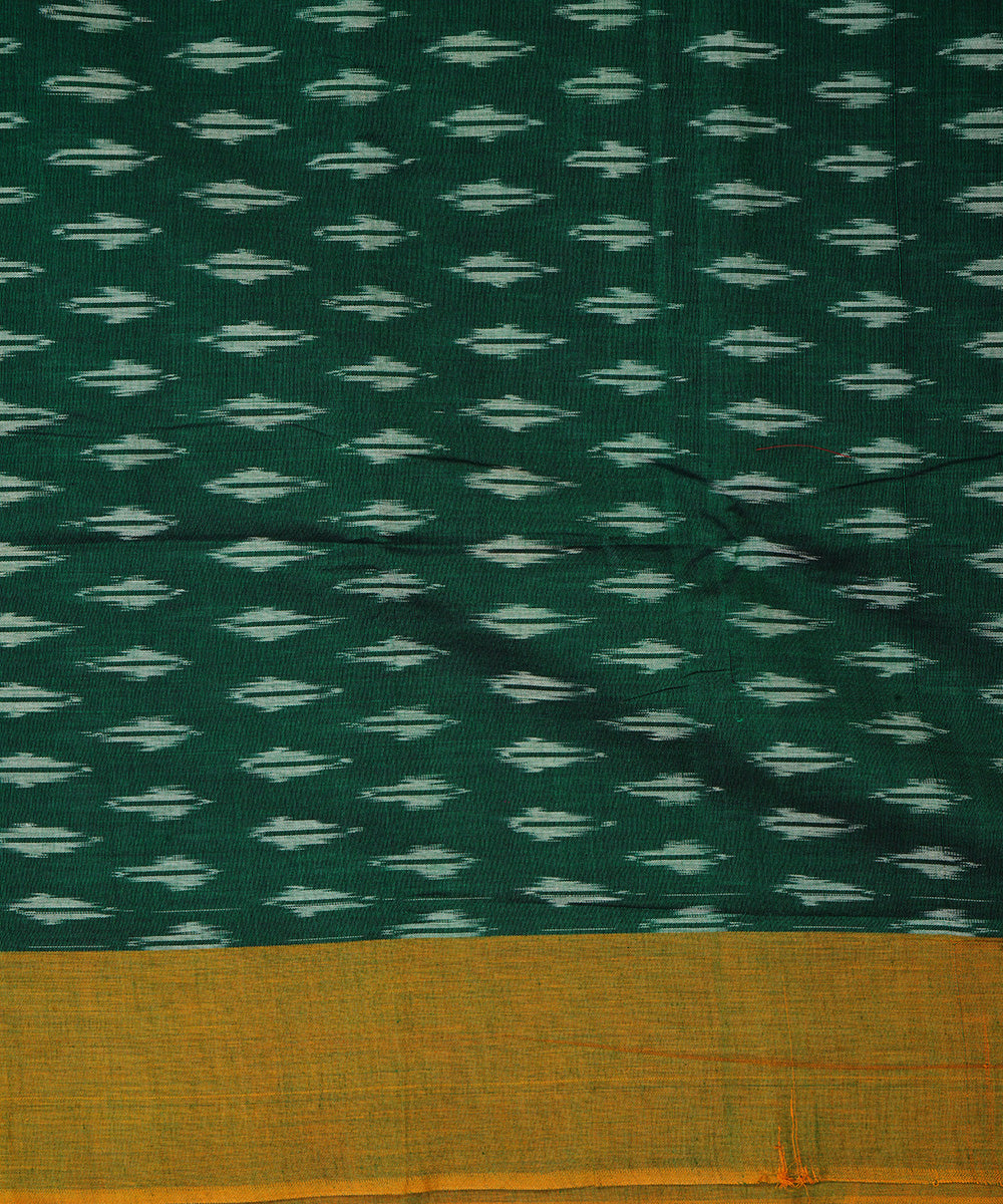 Green hand woven cotton pochampally ikat saree