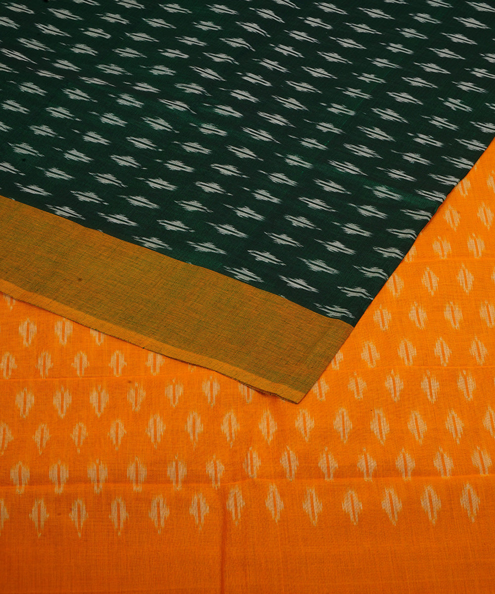 Green hand woven cotton pochampally ikat saree