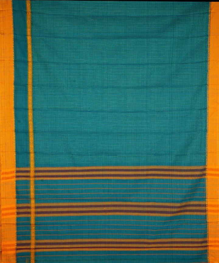 Dark cyan cotton handloom narayanapet saree