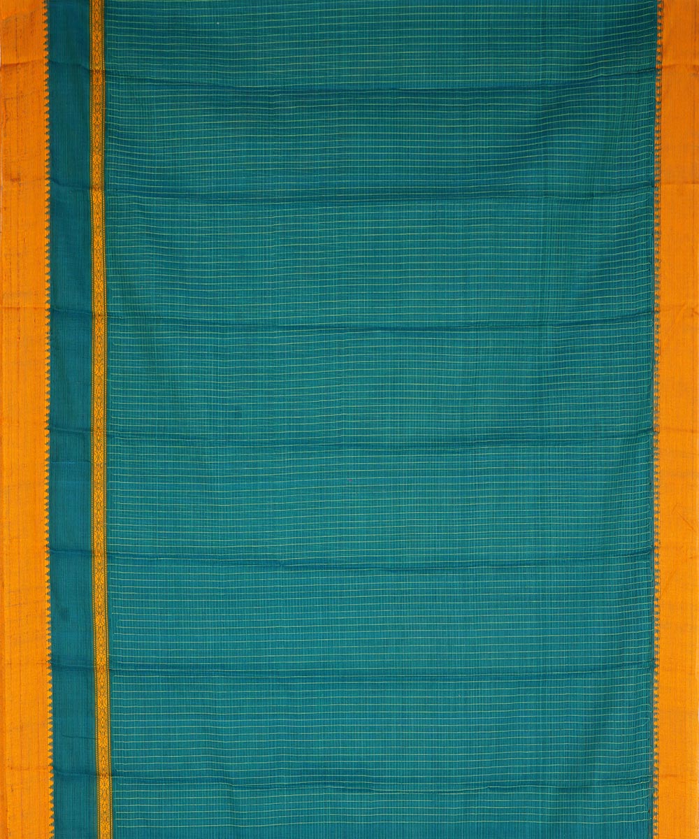 Dark cyan cotton handloom narayanapet saree