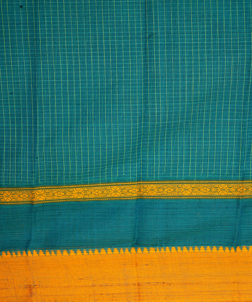 Dark cyan cotton handloom narayanapet saree