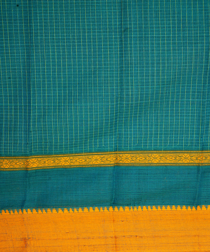 Dark cyan cotton handloom narayanapet saree
