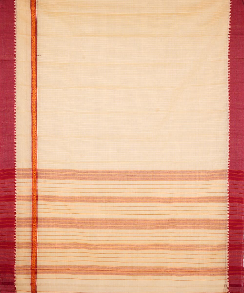 Cream cotton handloom narayanapet saree
