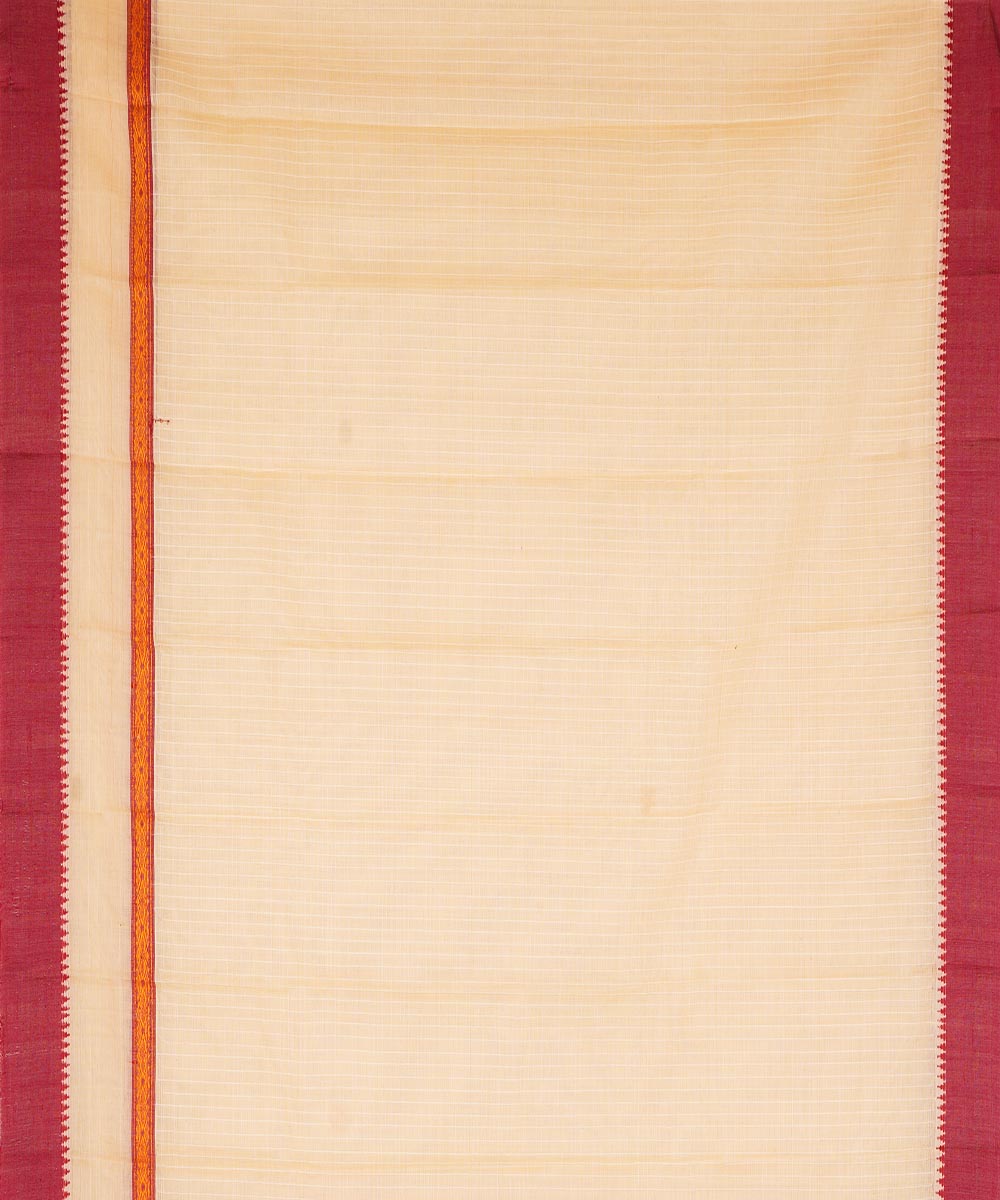 Cream cotton handloom narayanapet saree
