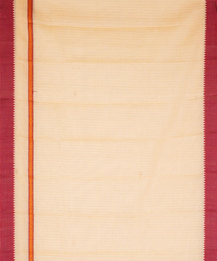 Cream cotton handloom narayanapet saree