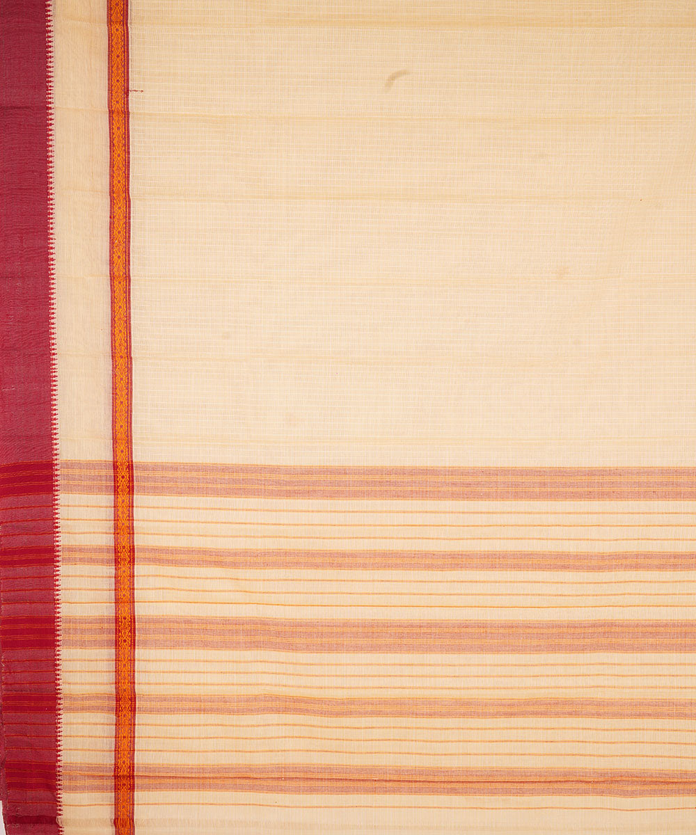 Cream cotton handloom narayanapet saree
