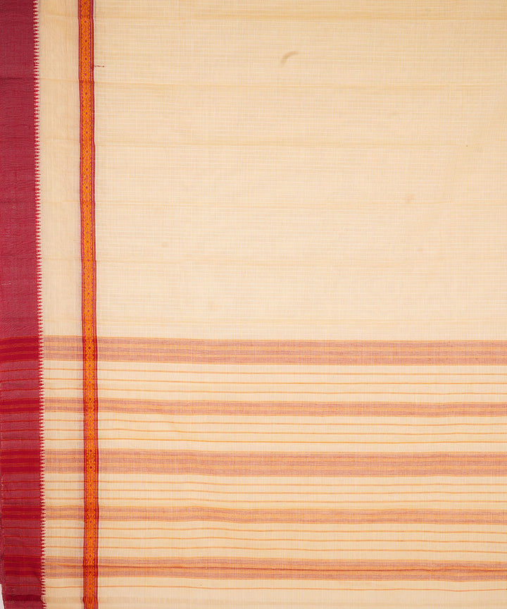 Cream cotton handloom narayanapet saree