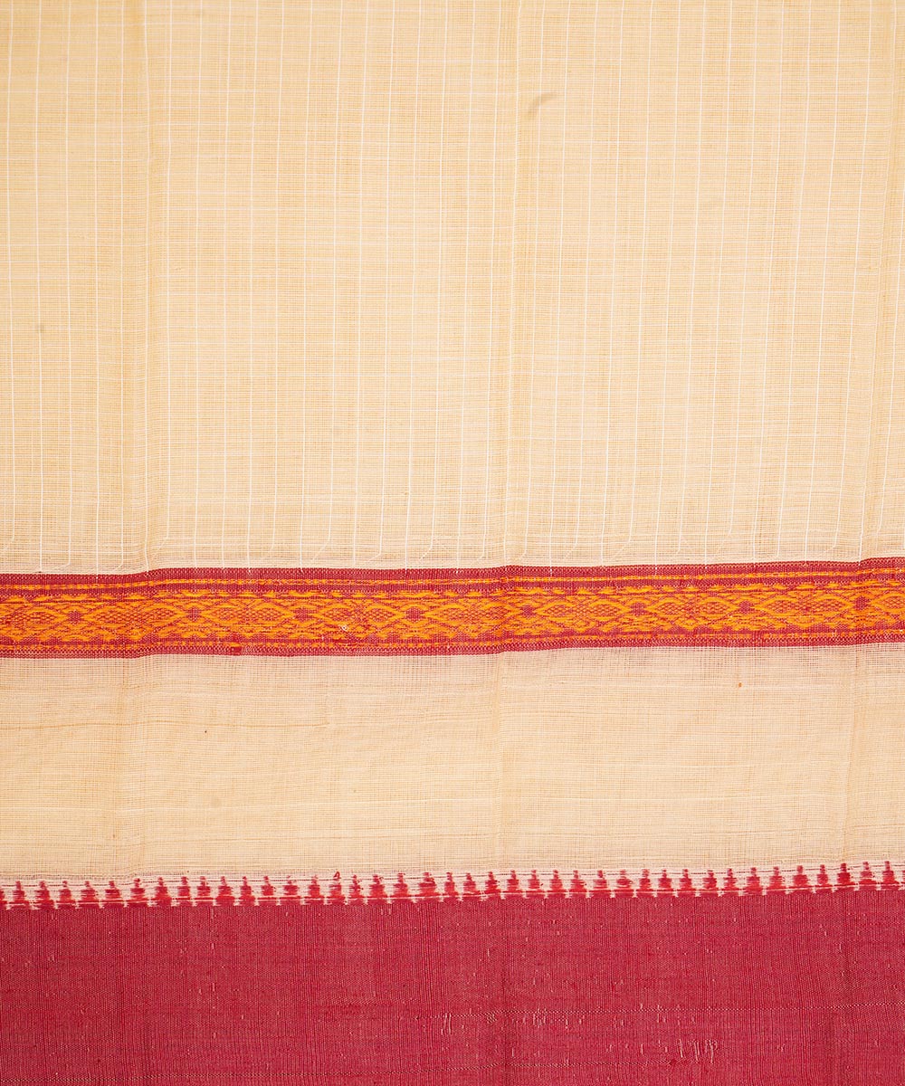 Cream cotton handloom narayanapet saree