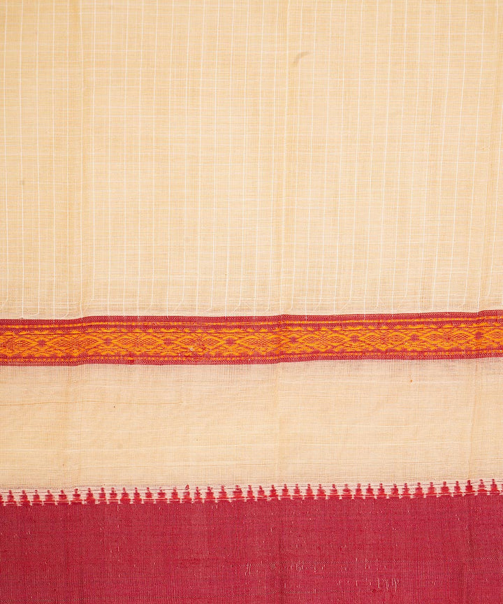 Cream cotton handloom narayanapet saree