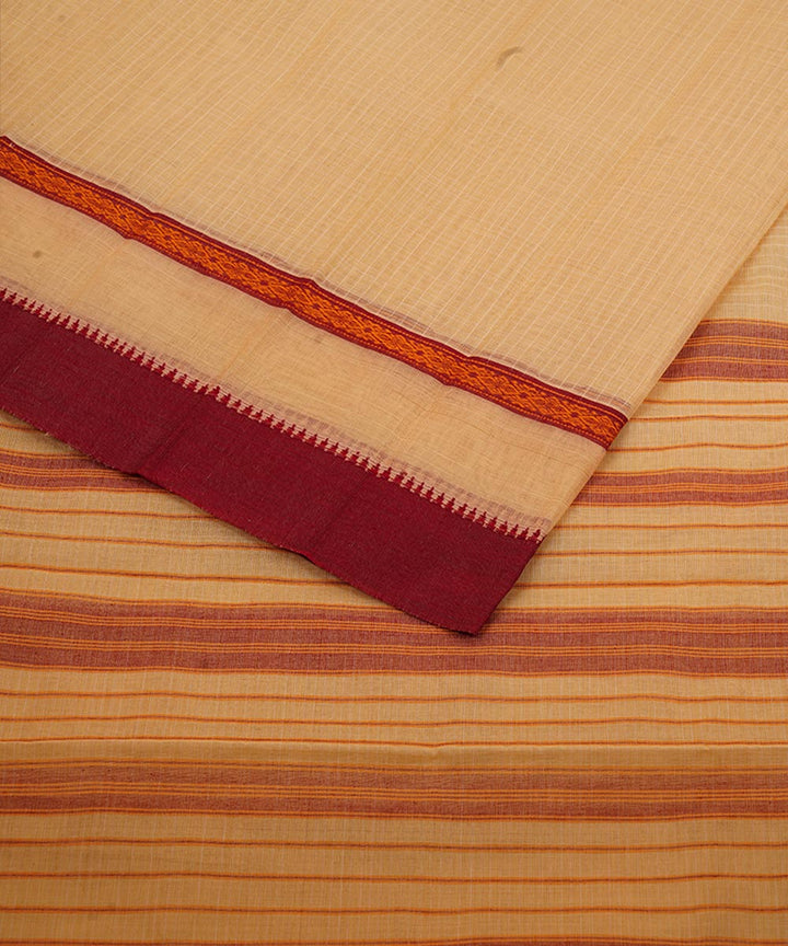 Cream cotton handloom narayanapet saree