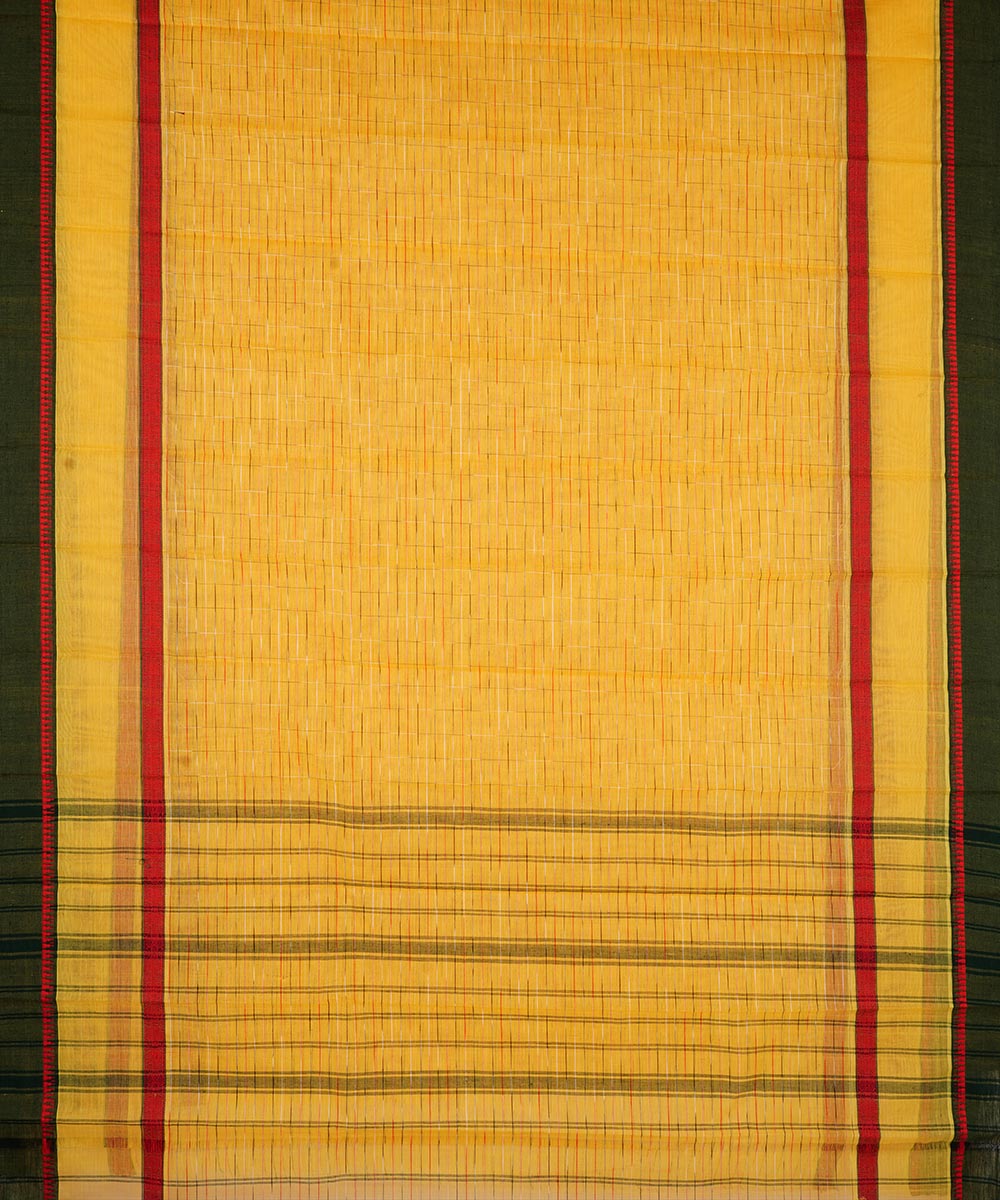 Yellow cotton handloom narayanapet saree