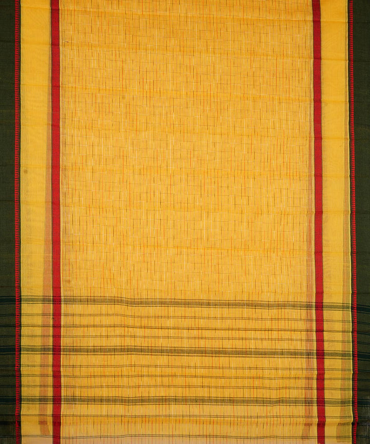 Yellow cotton handloom narayanapet saree