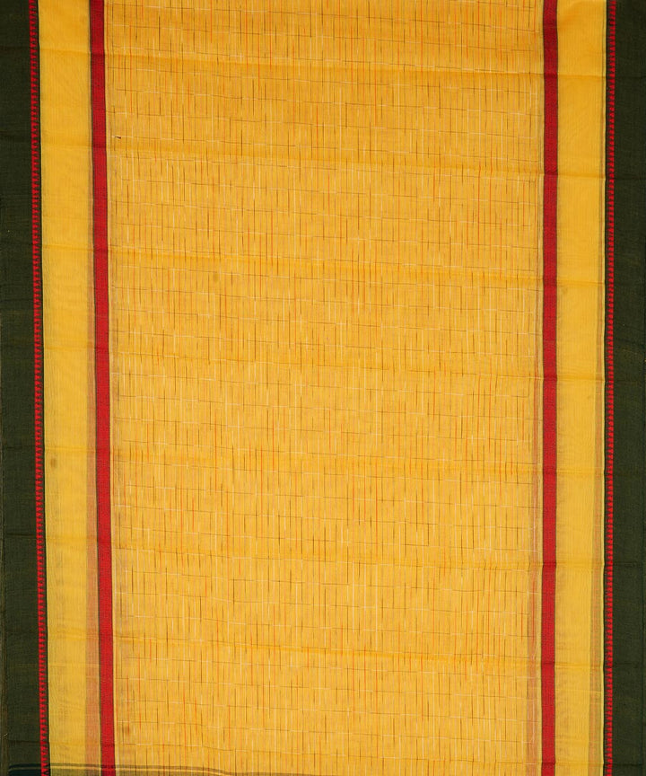 Yellow cotton handloom narayanapet saree