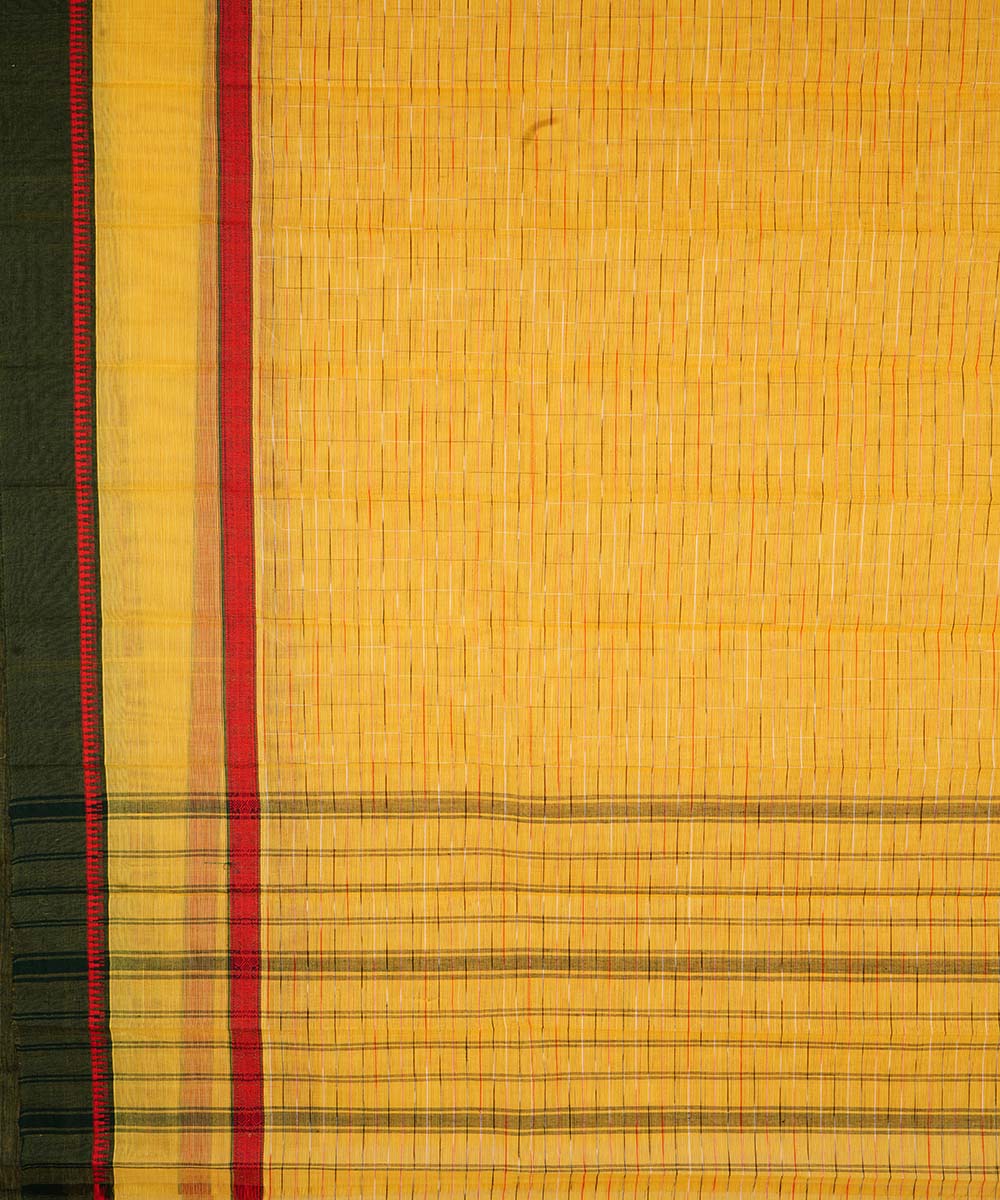 Yellow cotton handloom narayanapet saree