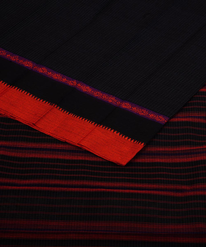 Black cotton handloom narayanapet saree