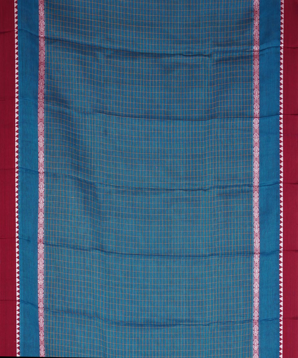 Dark blue cotton handloom narayanapet saree