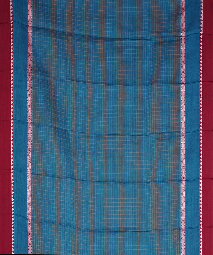 Dark blue cotton handloom narayanapet saree