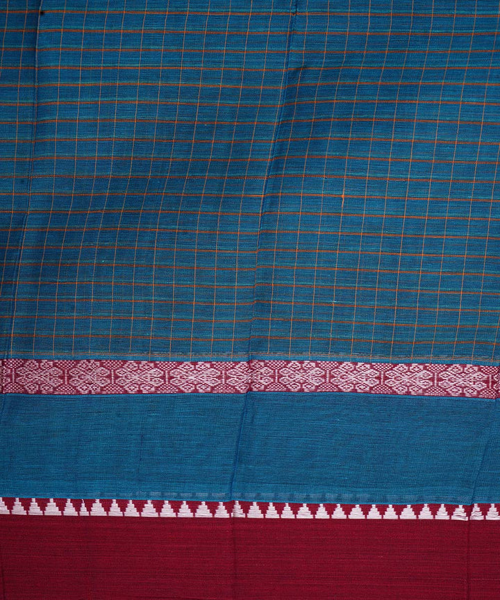Dark blue cotton handloom narayanapet saree