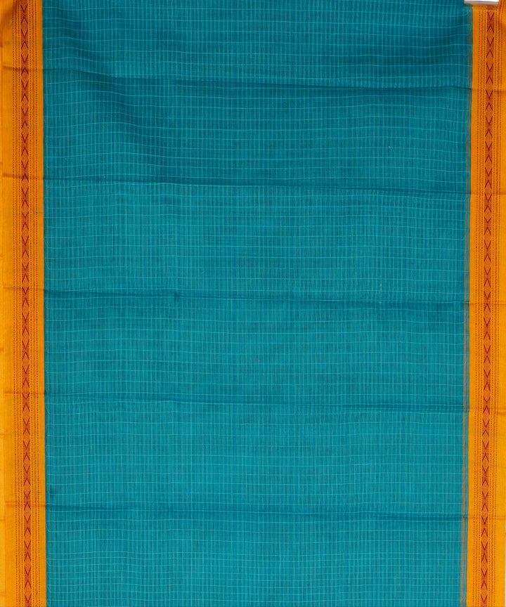 Blue green cotton handloom narayanapet saree