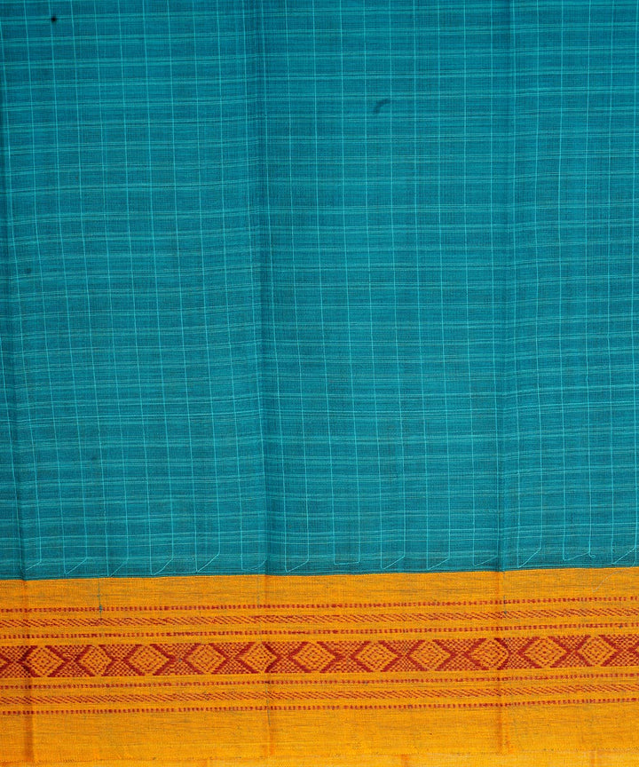Blue green cotton handloom narayanapet saree