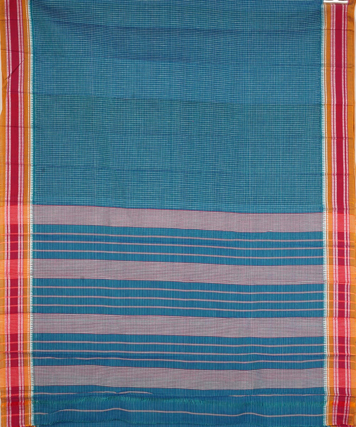 Dark grey blue cotton handloom narayanapet saree