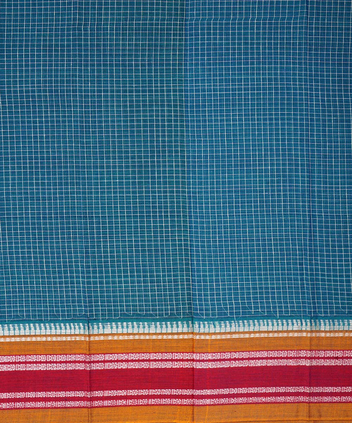 Dark grey blue cotton handloom narayanapet saree