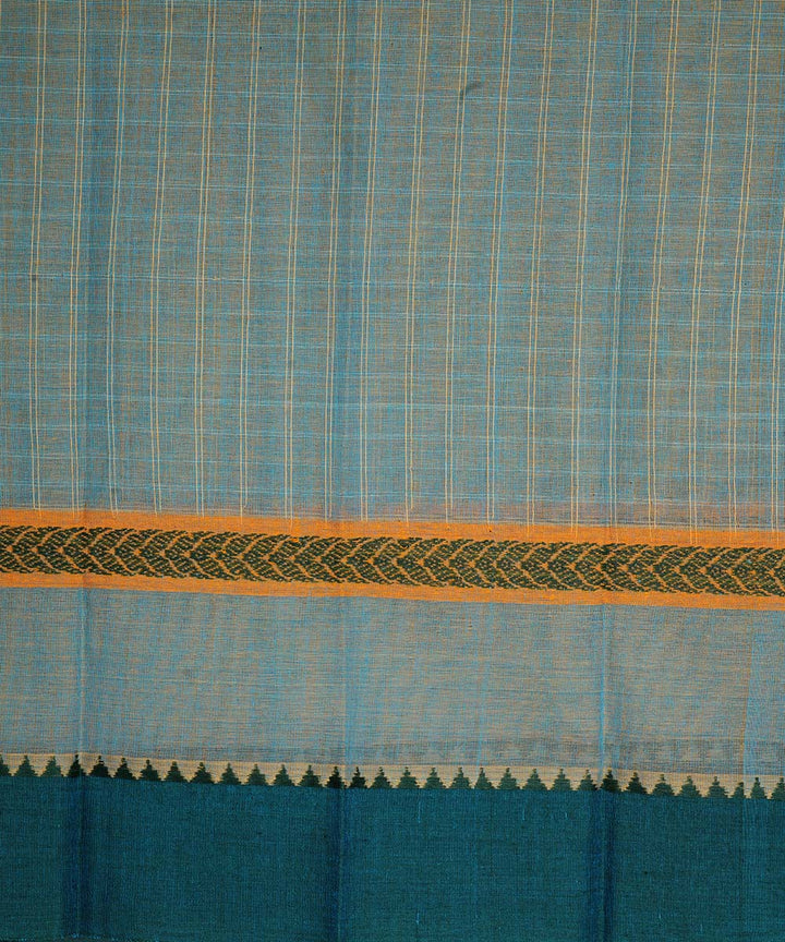 Grey and green cotton handloom narayanapet saree