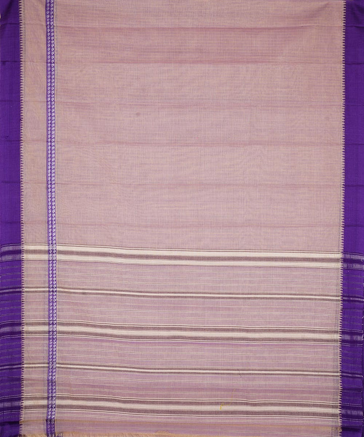 Beige and purple cotton handloom narayanapet saree