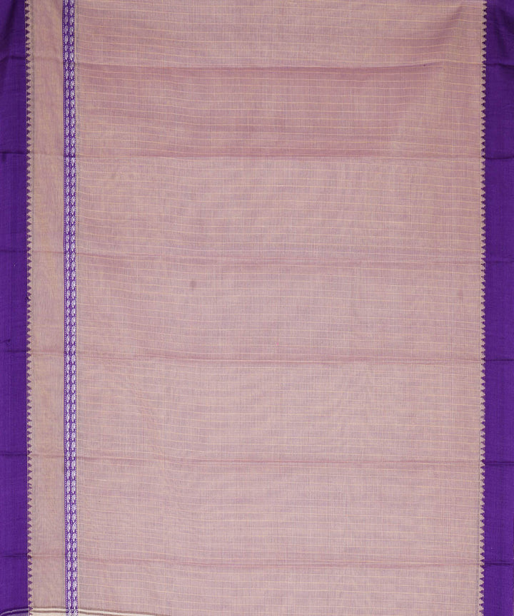 Beige and purple cotton handloom narayanapet saree