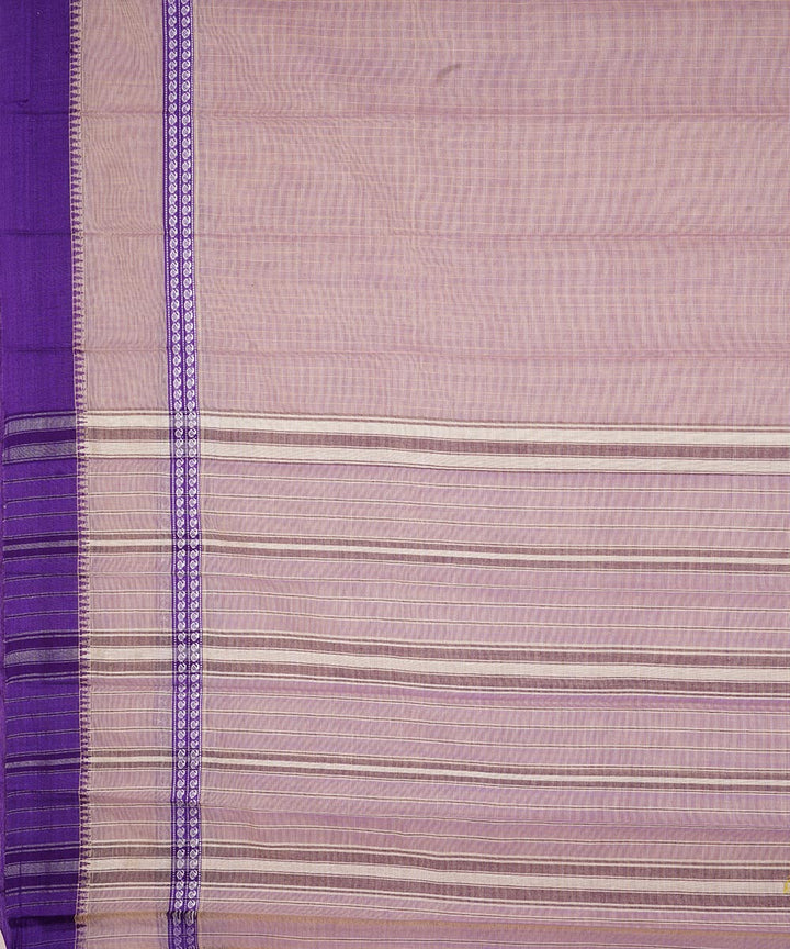 Beige and purple cotton handloom narayanapet saree