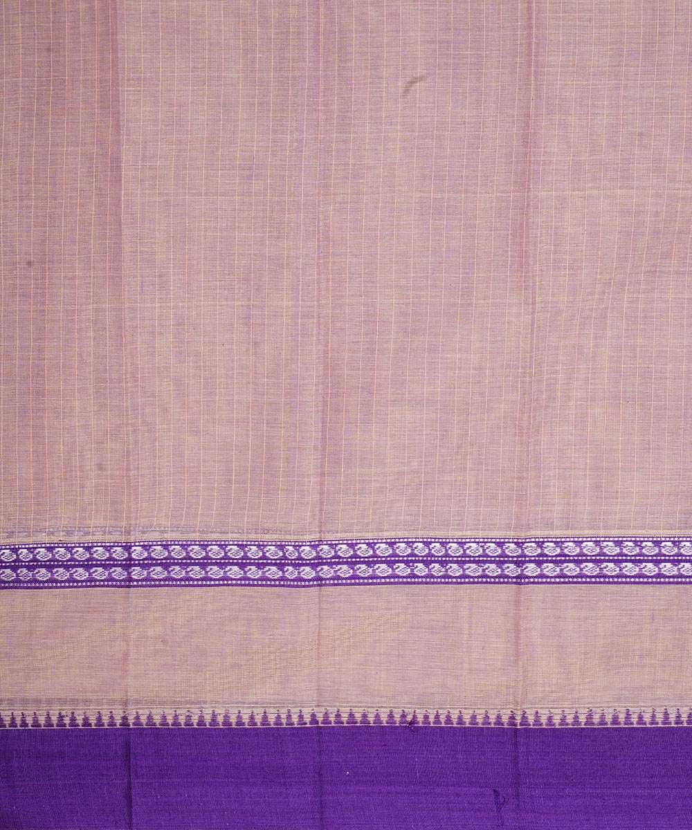 Beige and purple cotton handloom narayanapet saree