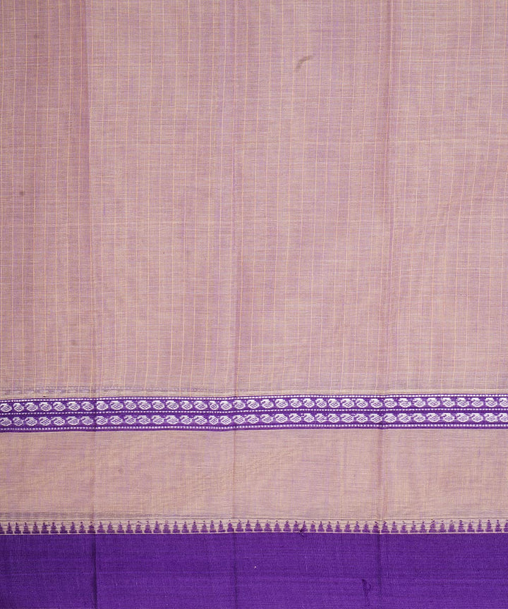 Beige and purple cotton handloom narayanapet saree