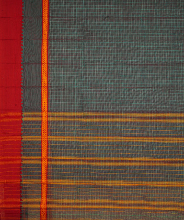Grey and maroon cotton handloom narayanapet saree