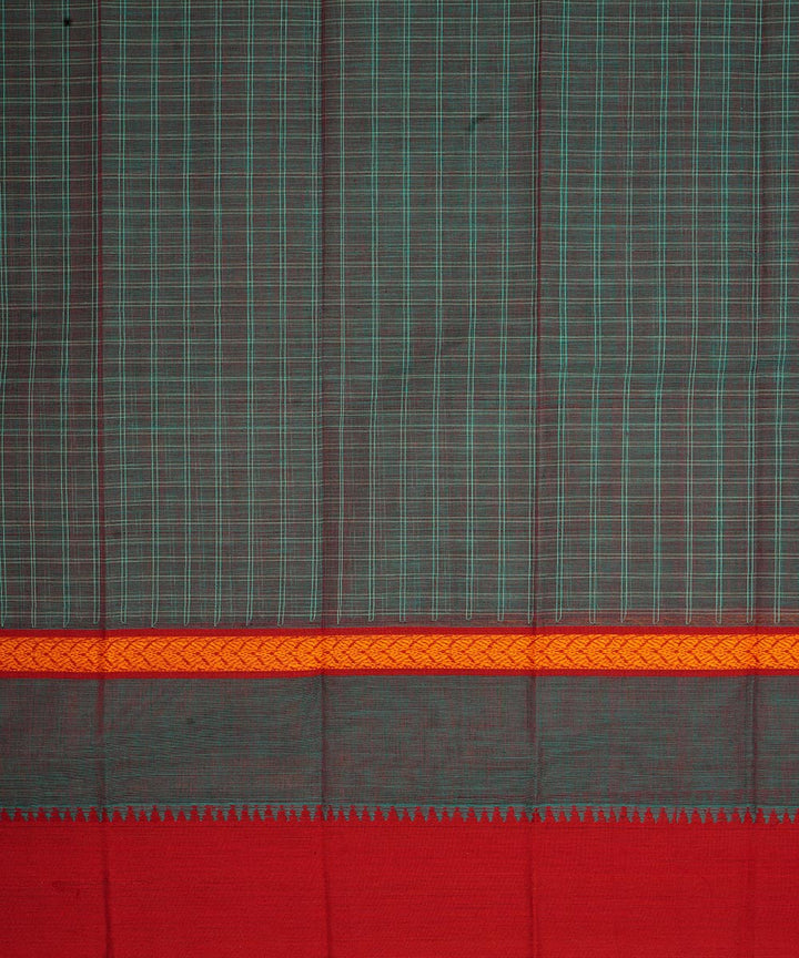 Grey and maroon cotton handloom narayanapet saree