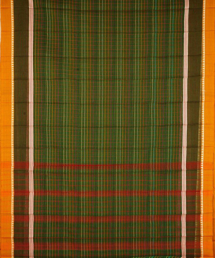 Moss green cotton handloom narayanapet saree